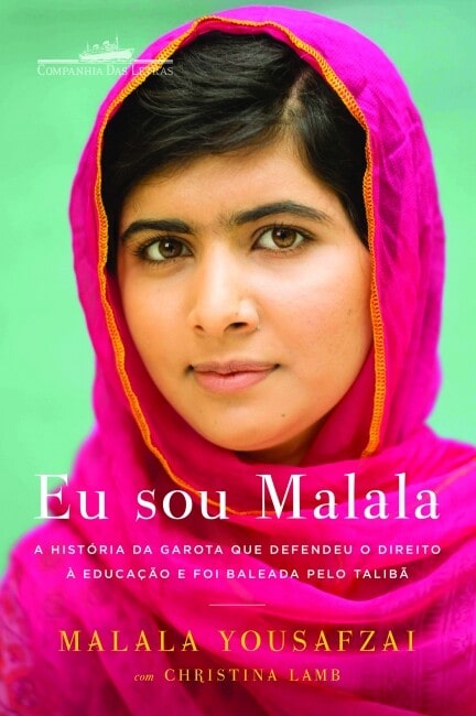 Capa do Livro "Eu sou Malala", título e imagem de Malala na capa